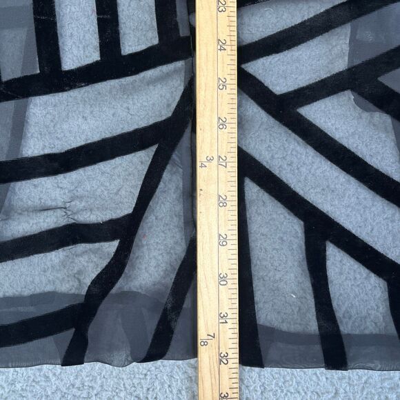 Torrid Cardigan Sweater Women 2/3 Black Open Front Sheer Mesh Velvet Flock Flowy - Picture 7 of 9